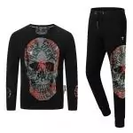 survetement  pullover philipp plein pp qp8607 vert skull